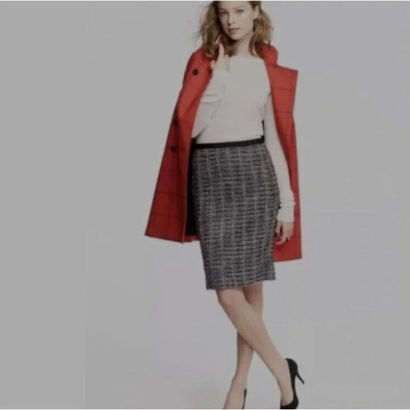 J. Crew No.2 Wool Blend Tweed Midnight Pencil Skirt Size‎ 2 - Picture 1 of 13
